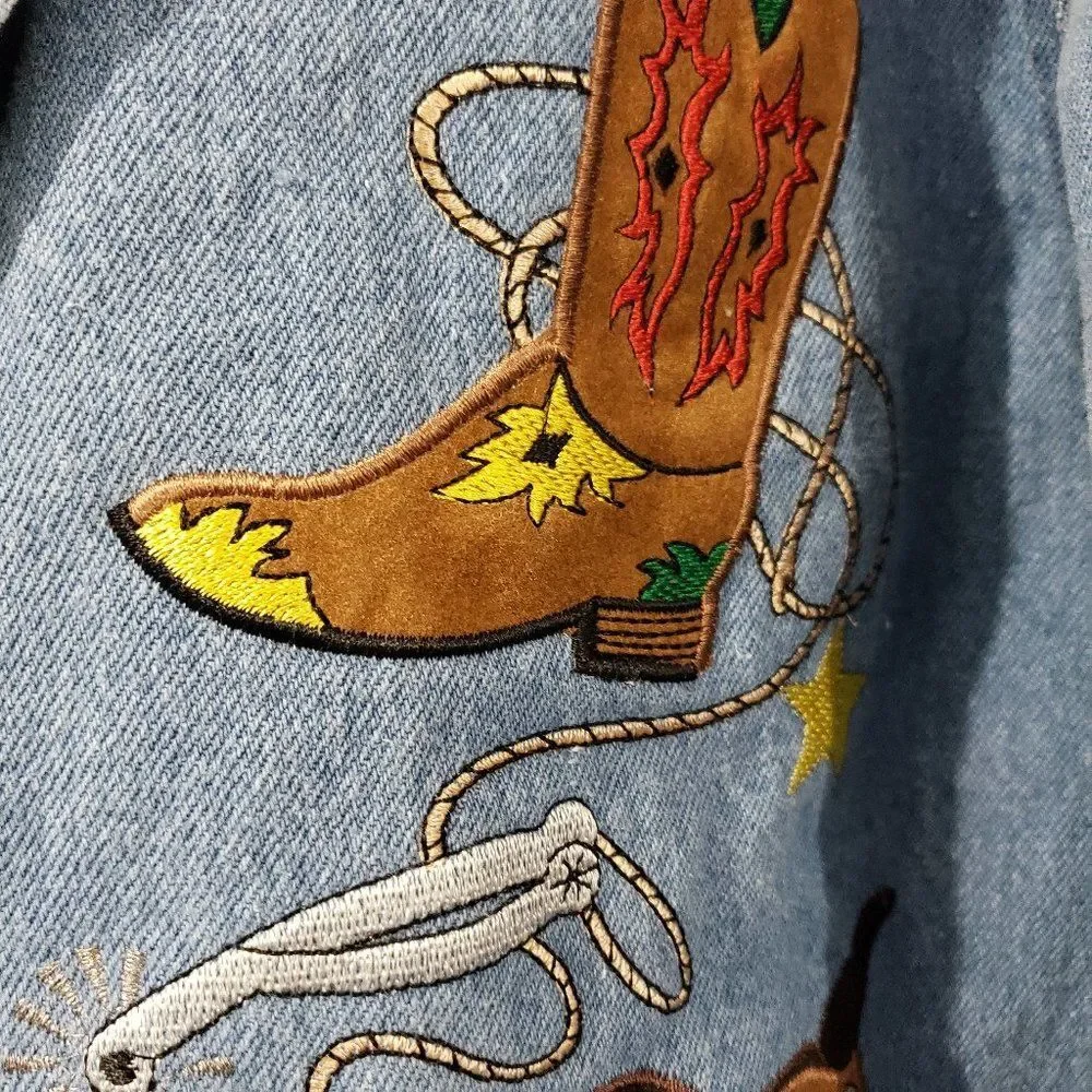 The Blue Denim Jacket Buttons Cowboy pattern - Picture 4 of 8